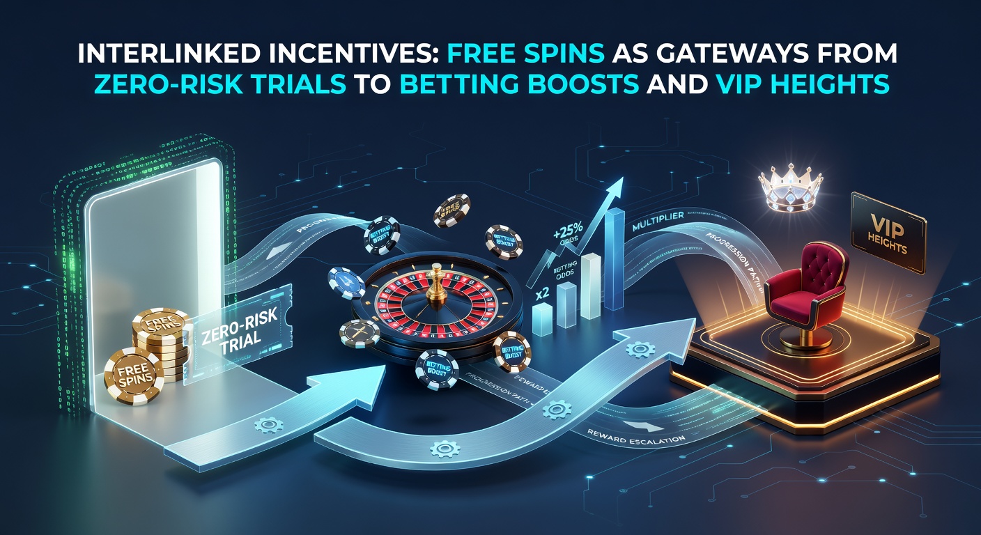 Grafiek die de progressie van gratis spins naar VIP-niveaus illustreert met pijlen en groeiende beloningen