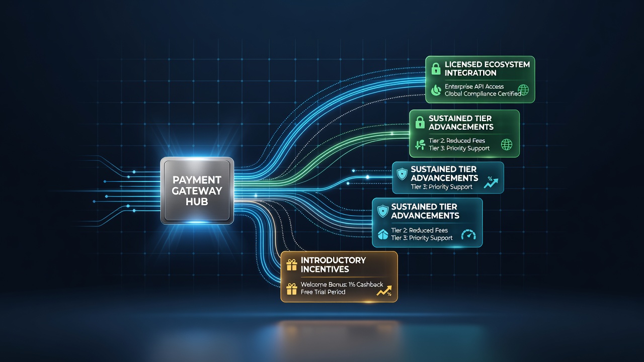 Diagram van hoe betalingsstromen VIP-ladders voeden via no-deposit en live dealer beloningen