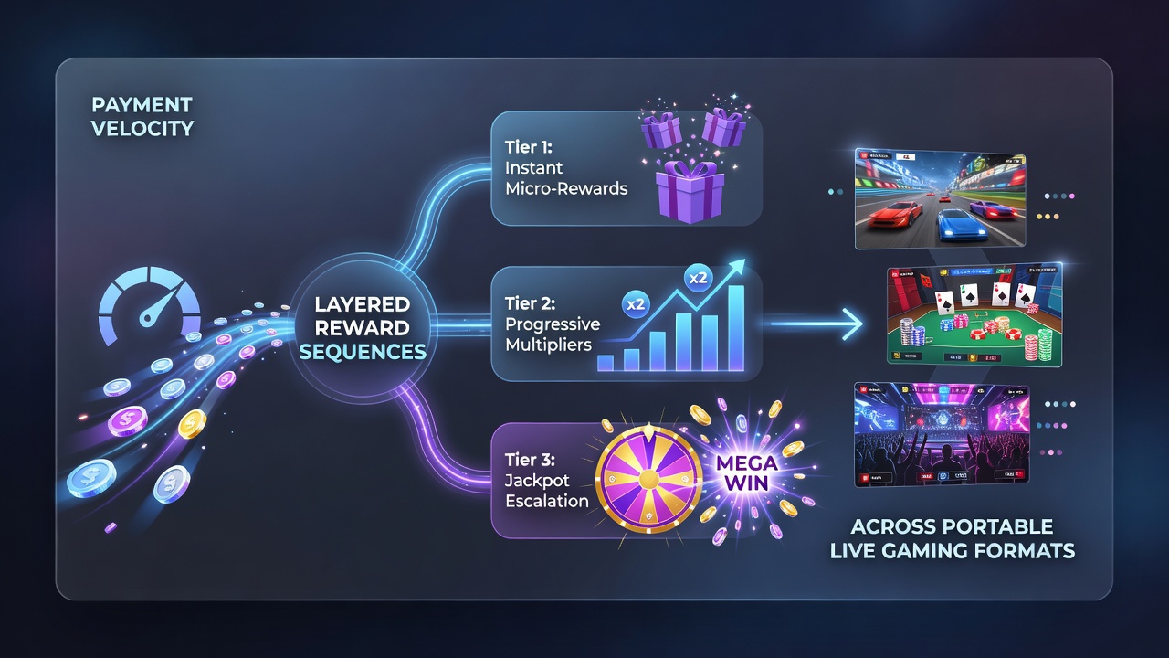 Grafiek van beloningslagen en betalingssnelheid in live gaming