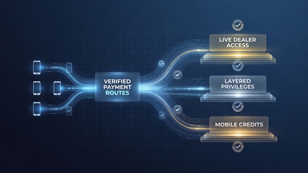 Diagram van gelaagde privileges in live dealer omgevingen via mobiele routes